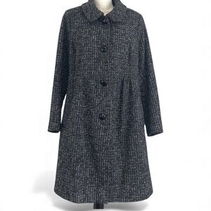 Lane Bryant Women’s Plus Size Tweed Overcoat – Gray Wool Blend – Size 14/16